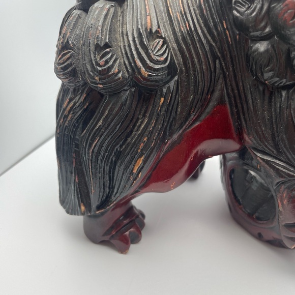 Foo dog wood carved - Picture 5 of 11